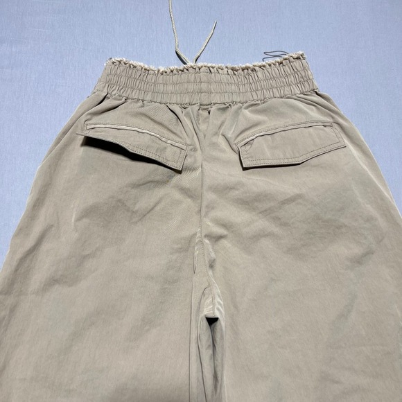 Dion Lee Womens Drawstring Khaki High Rise Waist Wide‎ Leg Cargo Pants 4 - Picture 3 of 16